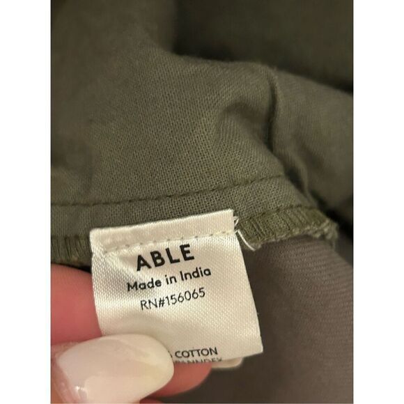 ABLE Aarti wide-leg ankle Four Leaf Clover pants size 0 olive green petite frien - Picture 5 of 11